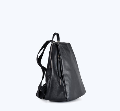Alessia - Black Leather Backpack