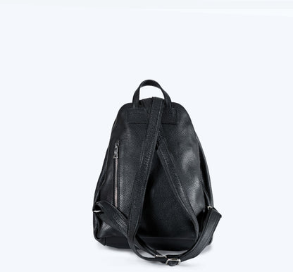 Alessia - Black Leather Backpack