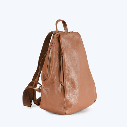 Alessia - Cognac Brown Leather Backpack