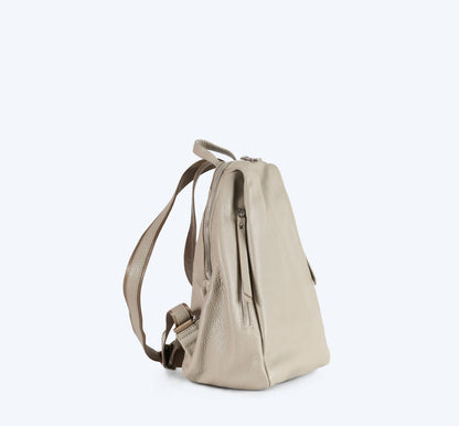 Alessia - Beige Leather Backpack