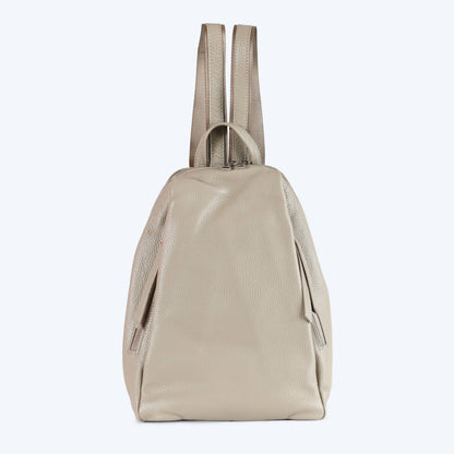 Alessia - Beige Leather Backpack