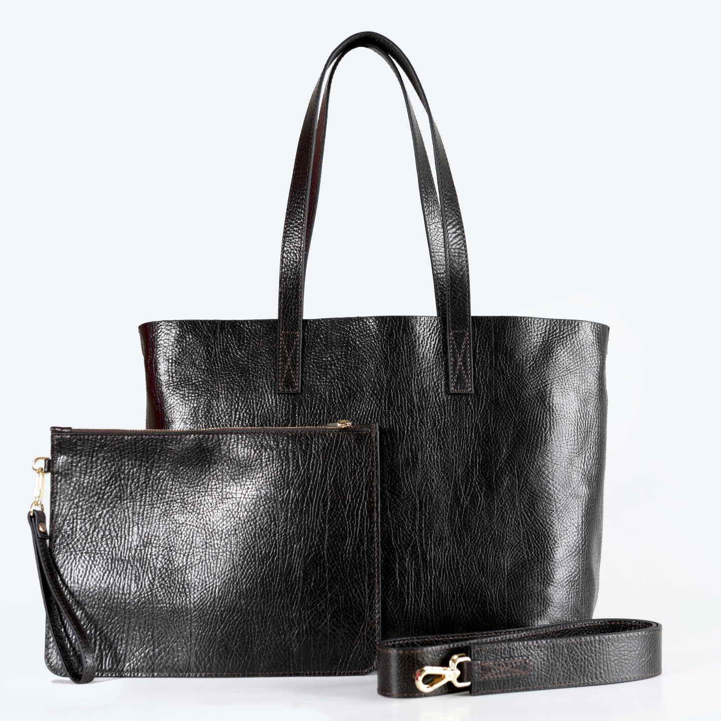 Carla - Dark Brown Leather Shoulder Bag