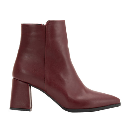 Edith - Burgundy Matt Ankle Boots