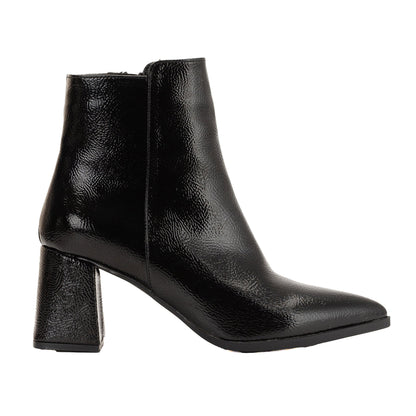 Edith - Black Patent Ankle Boots