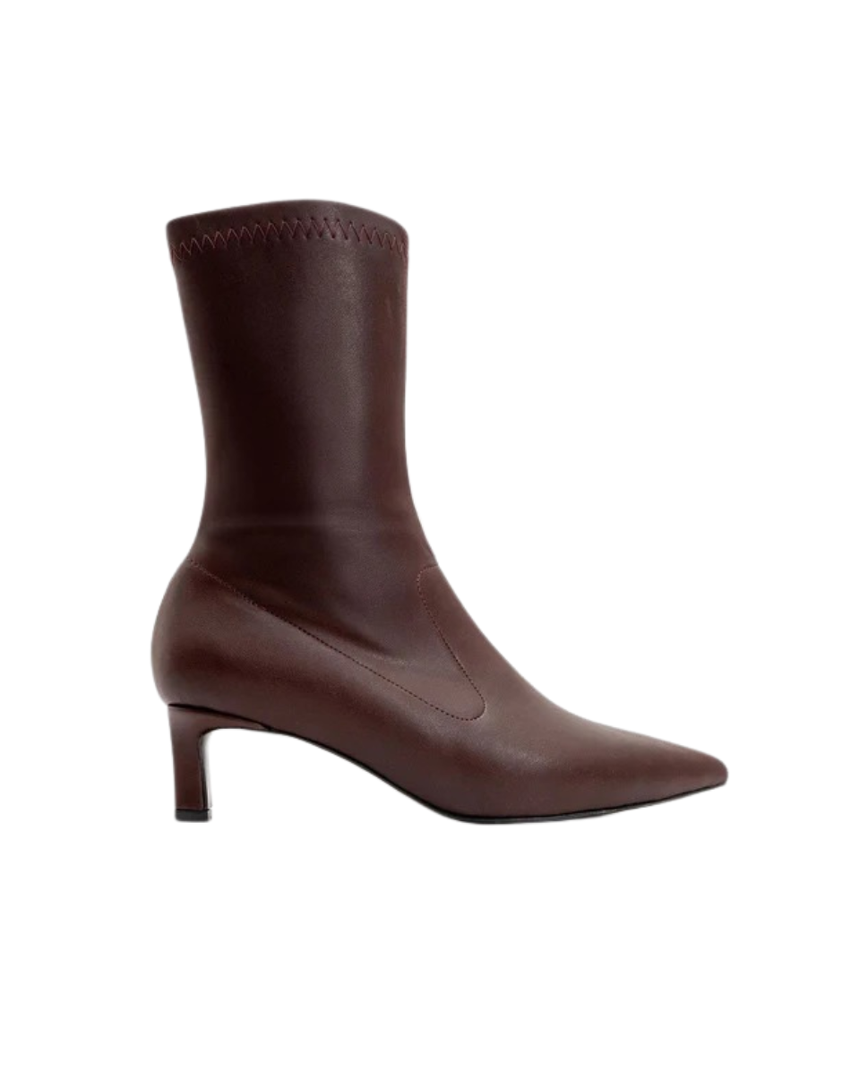 Lewin Burgundy Pointed Toe Stiletto Boot (Women)