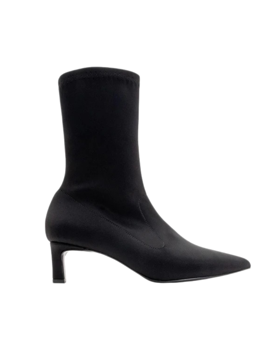 Lewin Black Stretch Pointed Toe Stiletto Boot (Women)