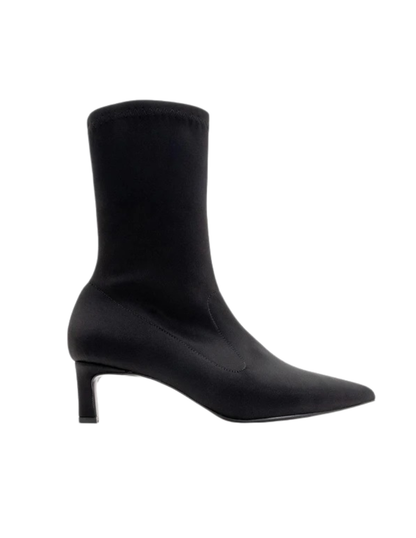 Lewin Black Stretch Pointed Toe Stiletto Boot (Women)