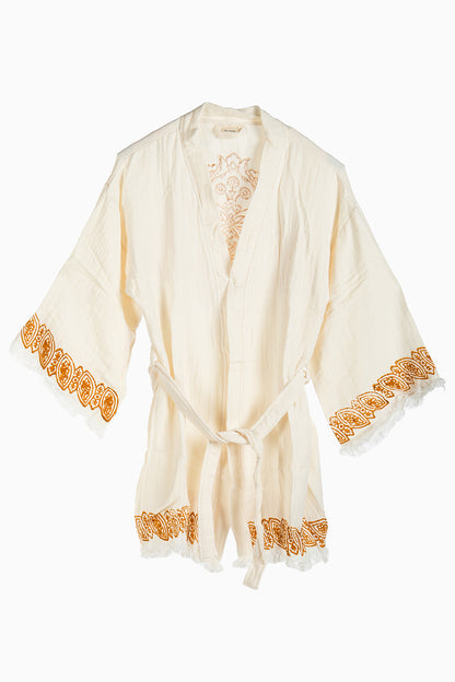 Romy - White Handmade Short Kimono