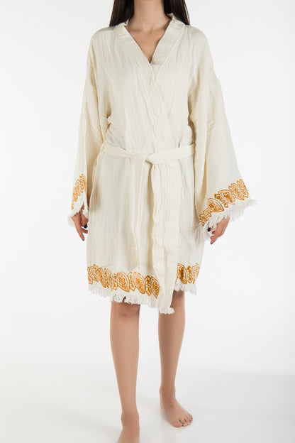 Romy - White Handmade Short Kimono