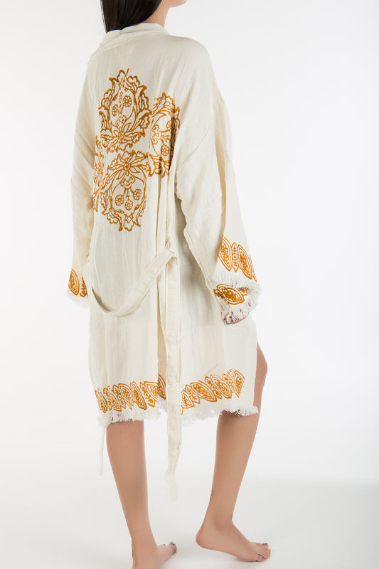 Romy - White Handmade Short Kimono