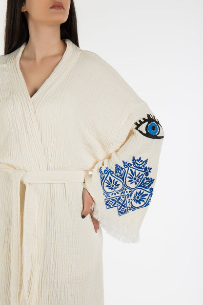 Iris - Natural Evil Eye Handmade Kimono
