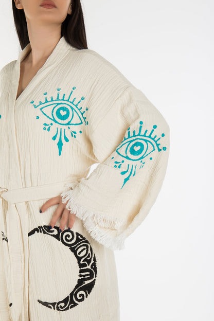 Maia - Natural Moon Eye Handmade Kimono