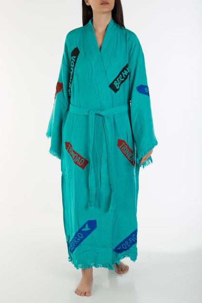 Arwen - Blue Signage Handmade Kimono