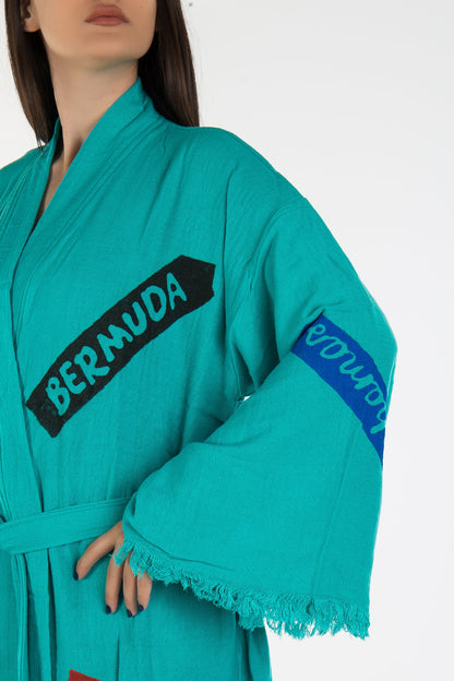 Arwen - Blue Signage Handmade Kimono