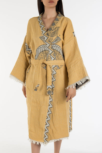 Astrid - Yellow Elephant Handmade Kimono