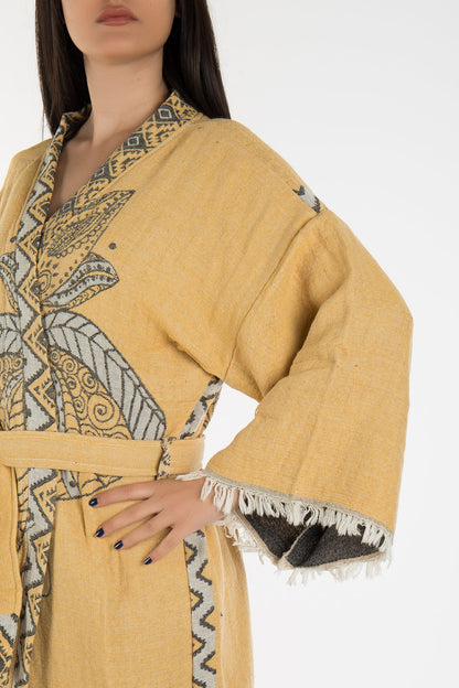Astrid - Yellow Elephant Handmade Kimono