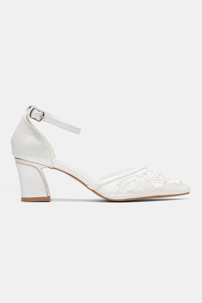 Viona Embroidered Lace Bridal Pumps