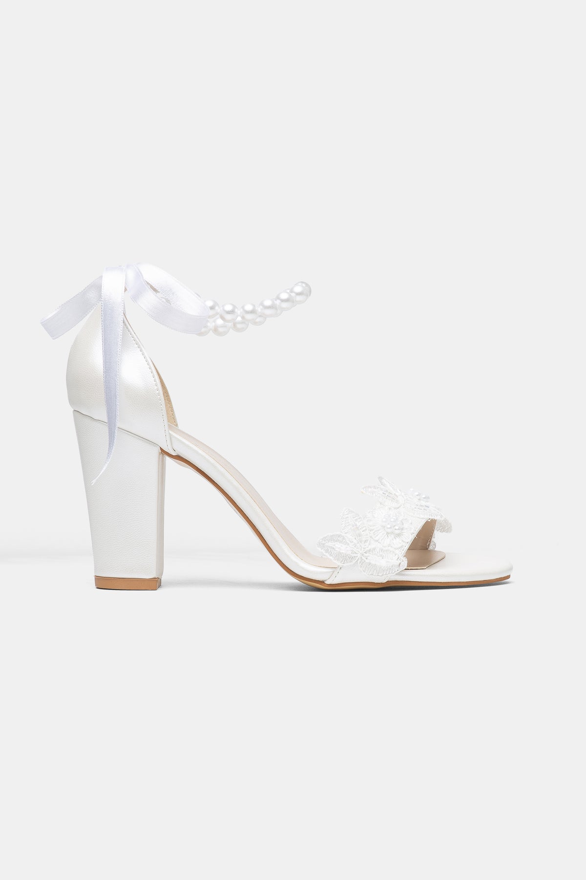 Elvian Floral Block Heels Bridal Shoes