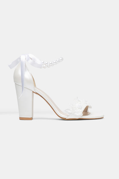 Elvian Floral Block Heels Bridal Shoes