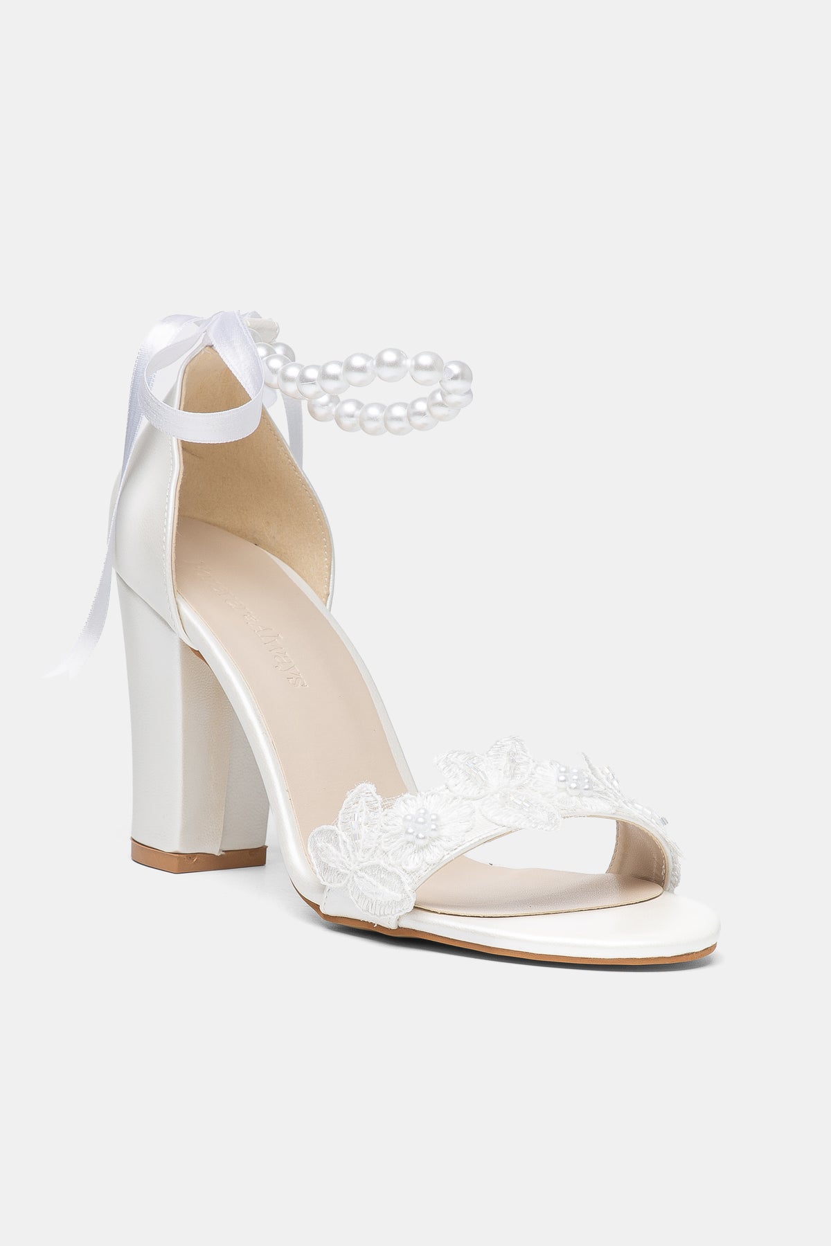 Elvian Floral Block Heels Bridal Shoes