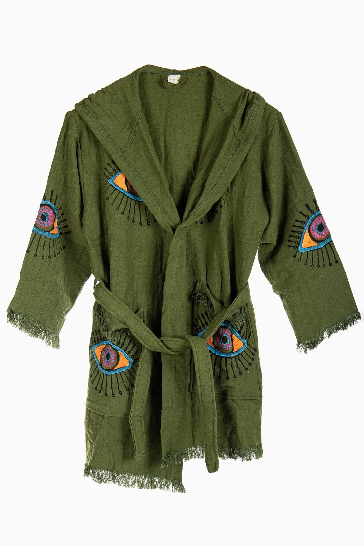Imogen - Sage Green Handmade Hooded Kimono