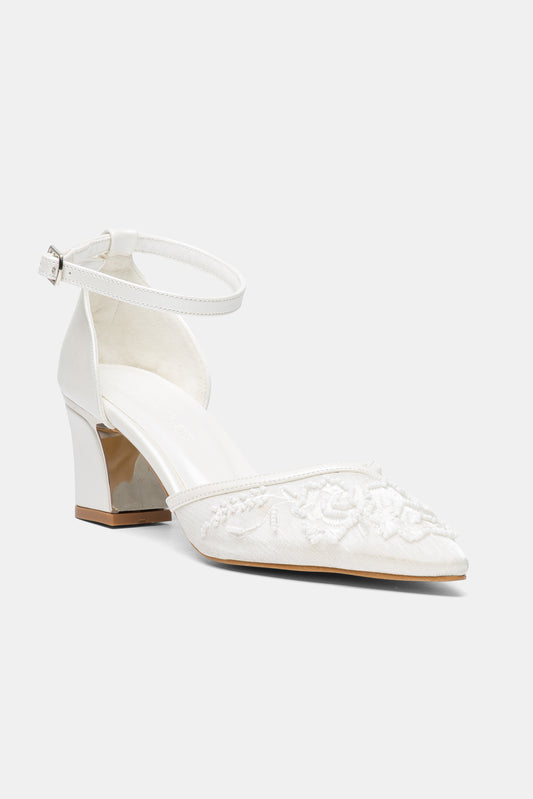 Viona Embroidered Lace Bridal Pumps