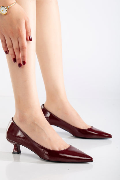 Helly - Burgundy Patent Leather Stiletto Pumps (Women)