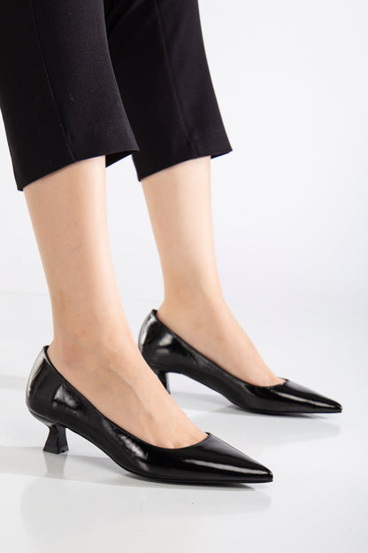 Helly - Black Patent Leather Stiletto Pumps (Women)