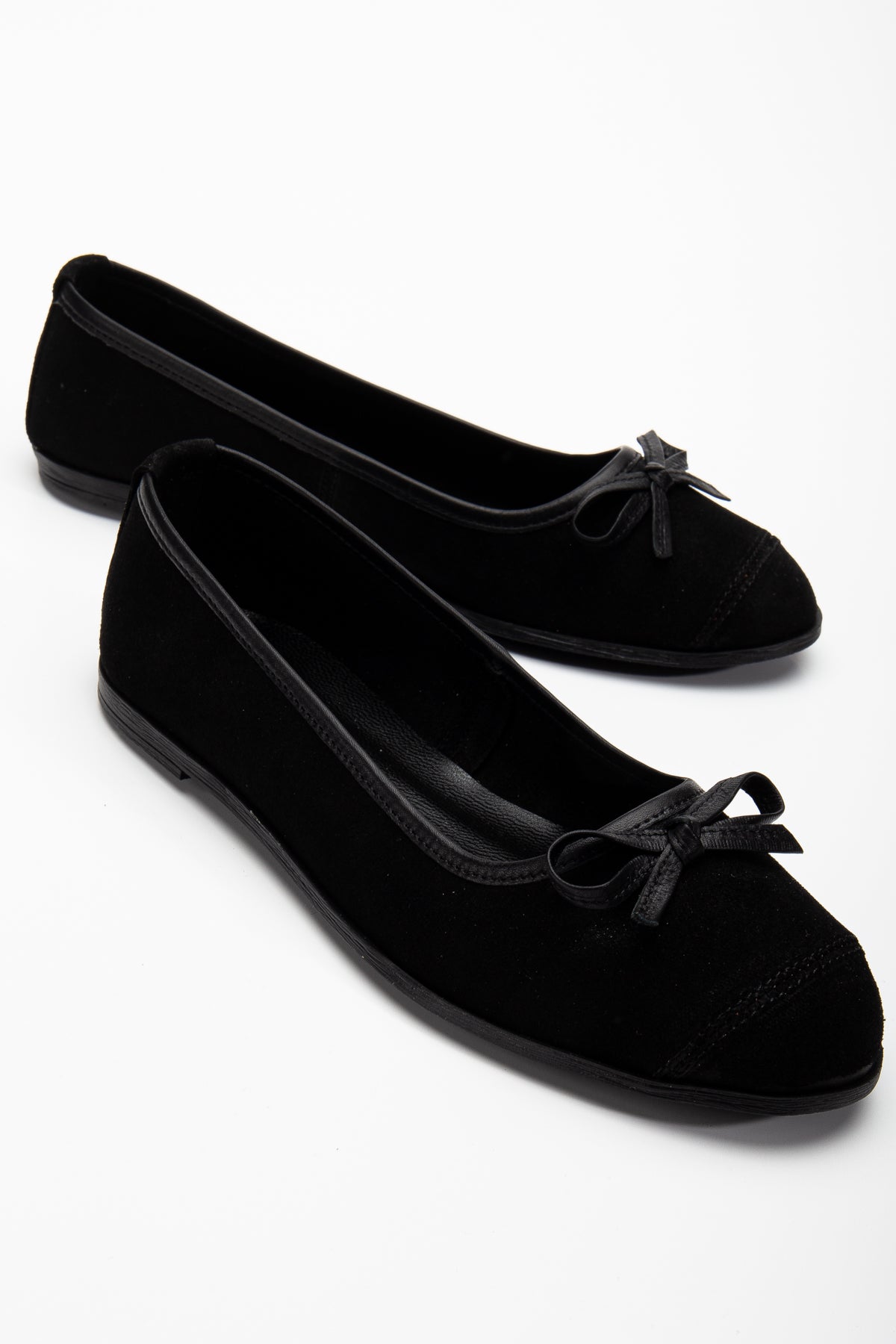 Brooklyn - Black Suede Ballerina Flats