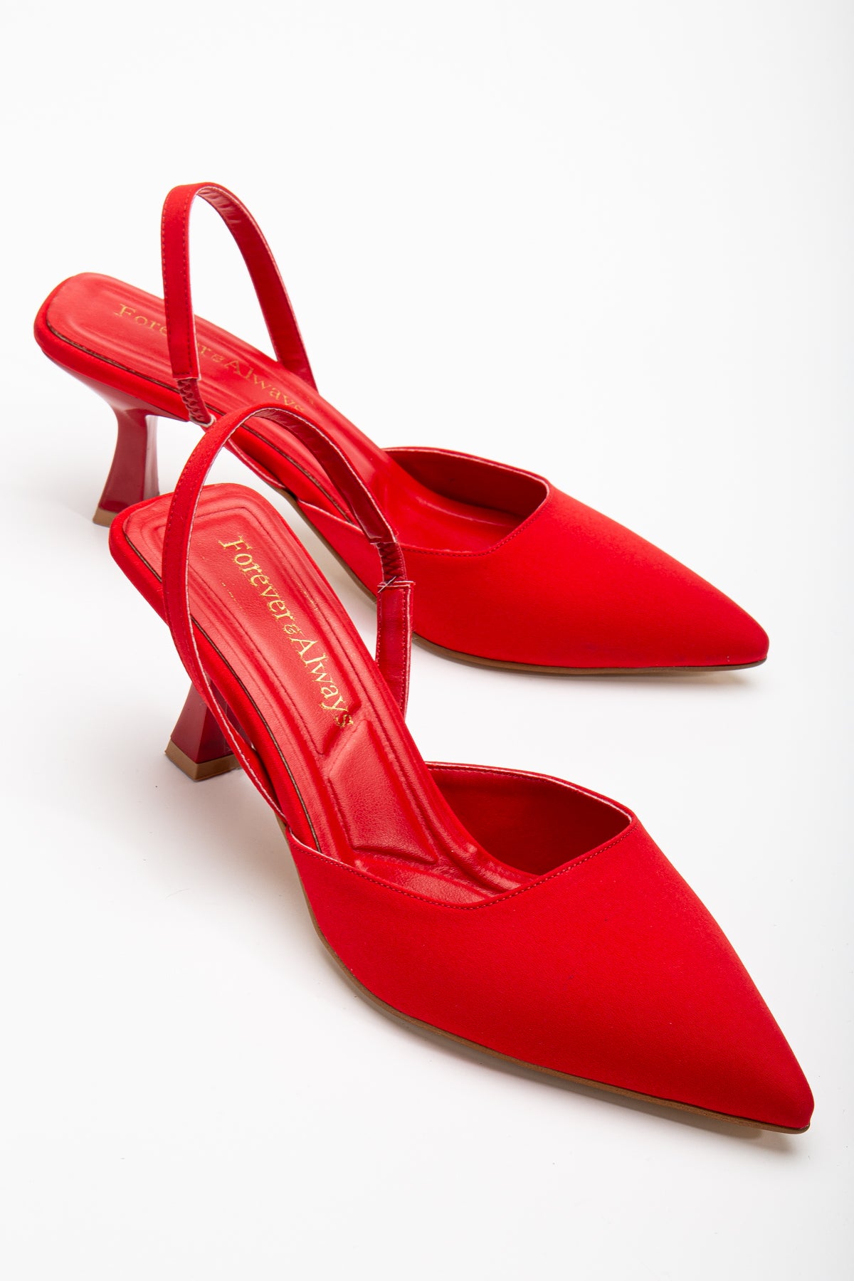 Rae - Red Slingback Kitten Heels