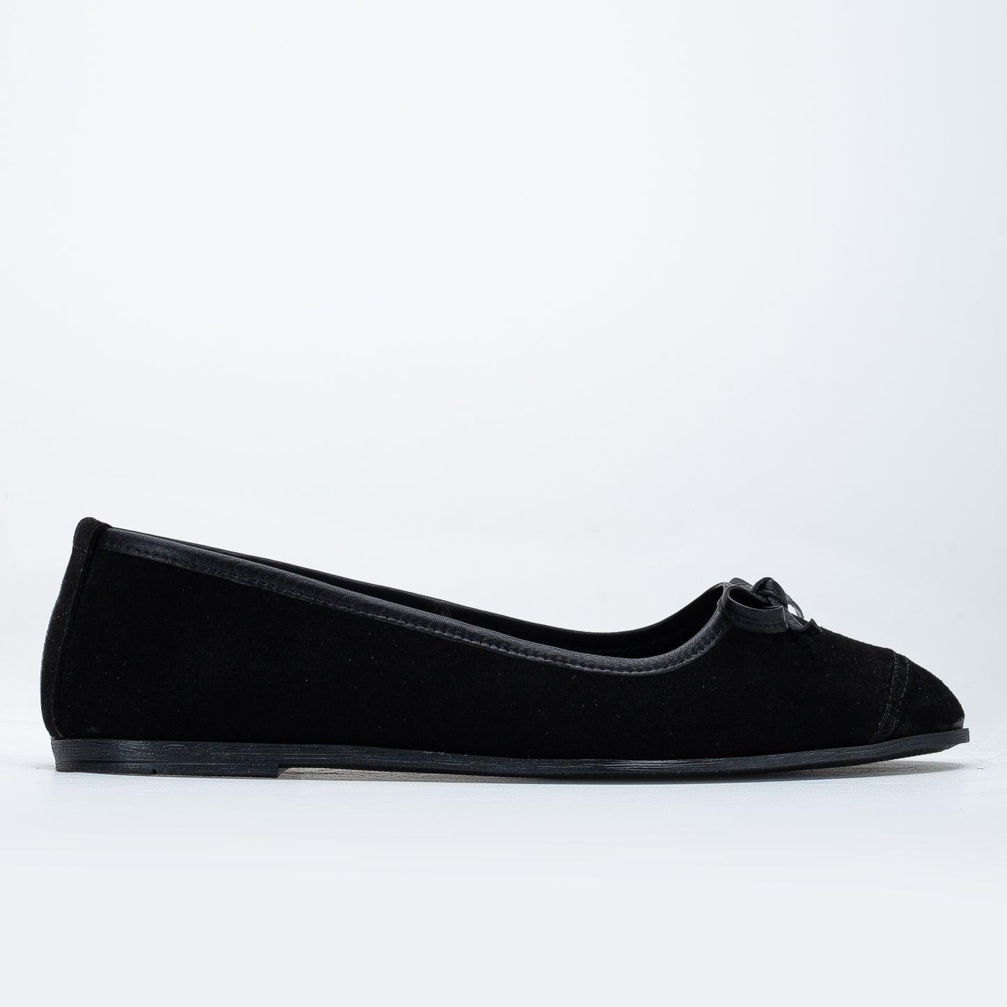Brooklyn - Black Suede Ballerina Flats