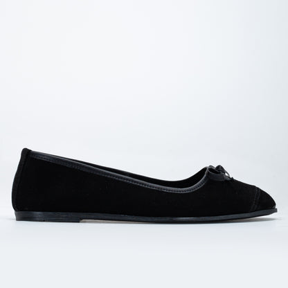 Brooklyn - Black Suede Ballerina Flats