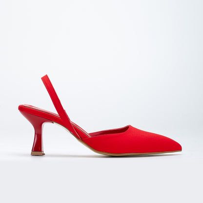Rae - Red Slingback Kitten Heels