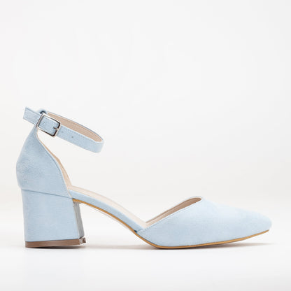 Marcelle - Baby Blue Suede Bridal Shoes