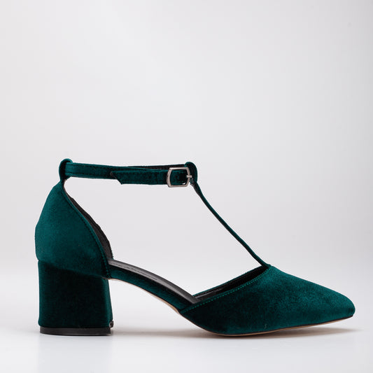 Anicette - Emerald Green Velvet Shoes