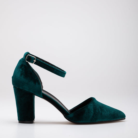 Gisele - Emerald Green Velvet Heels