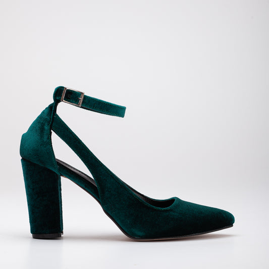 Colette - Emerald Green Velvet Heels
