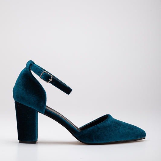 Gisele - Teal Blue Velvet High Heels