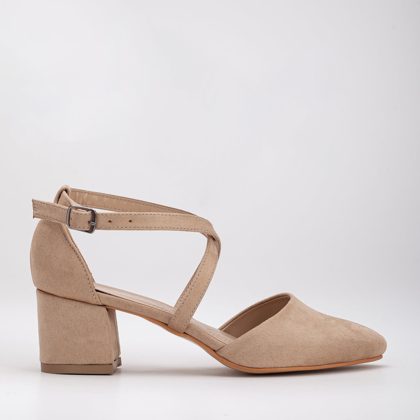 Dolly - Beige Suede Low Heels