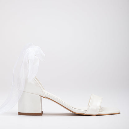 Ivory Block Heels, Bridal Shoes, Wedding Shoes, Wedding Sandals, Wedding Heels, Wedding Block Heels with Ribbon, Wedding Heels, Low Heels