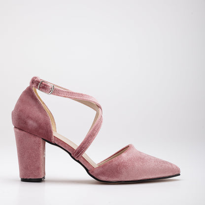 Sina - Rose Velvet High Heels