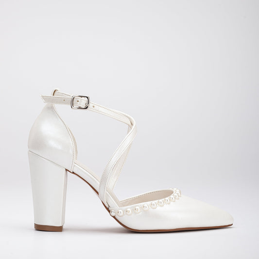 Sina - Ivory Pearl Bridal Heels