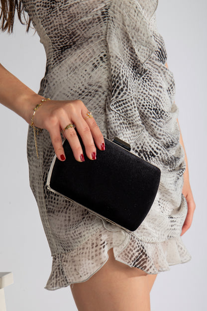 Francisca - Black Velvet Clutch