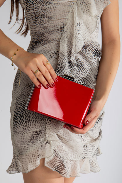 Marla - Red Patent Evening Clutch
