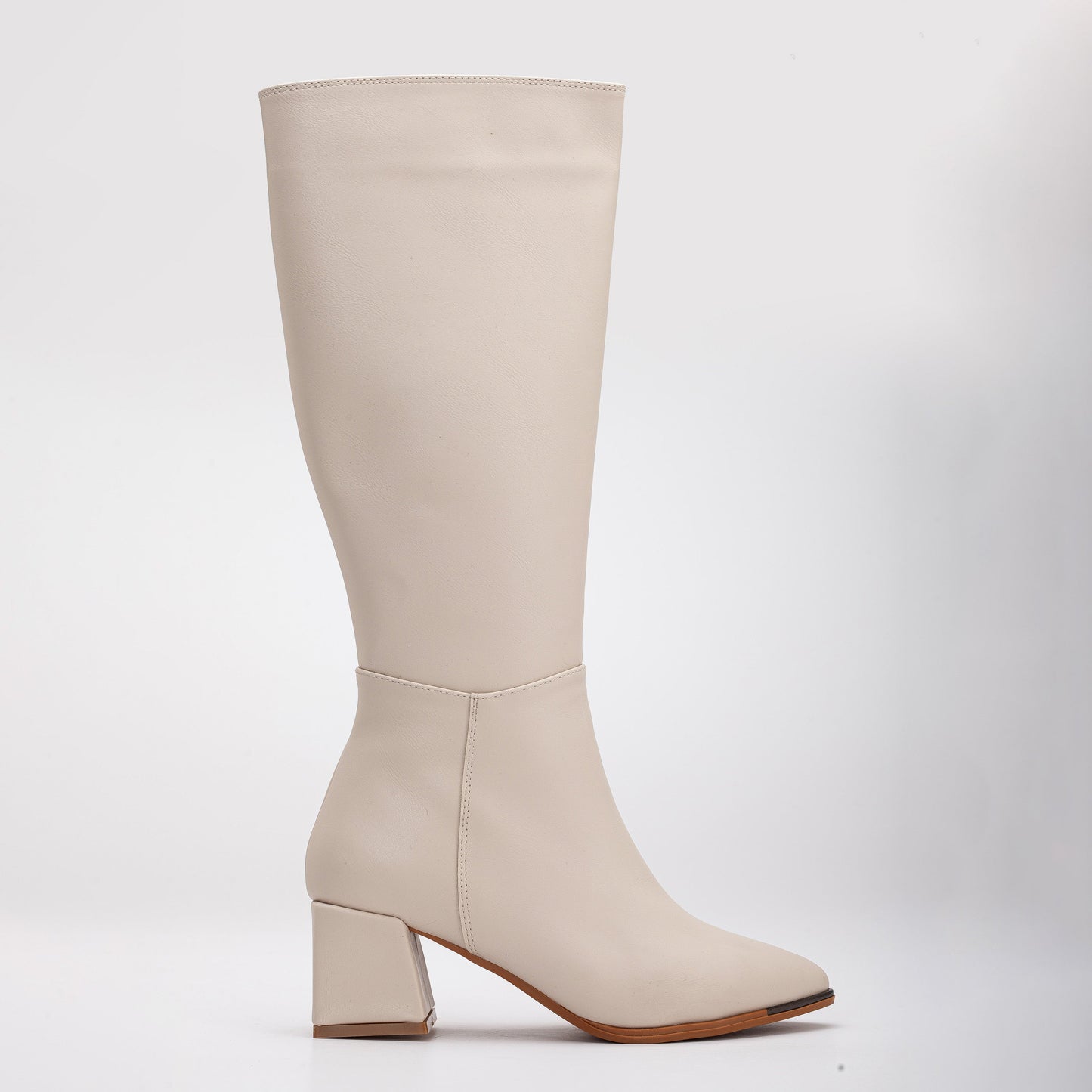 Knee High Boots, Pointed Toe Boots, Beige Long Boots, Women Boots, Beige Boots, Tall Boot, High Heel Boots, Beige Slouch Boots, Heeled Boot