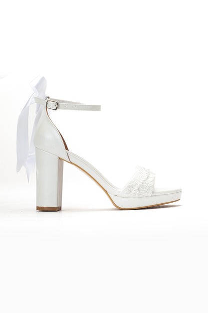 Vivienne - Ivory Back Bow Wedding Heel