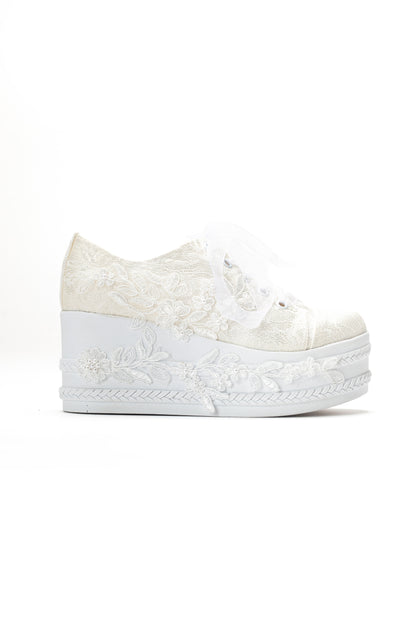 Zapatilla de novia Valencia Lace con plataforma