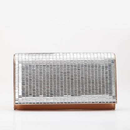 Lorena - Silver Horizontal Sequin Clutch
