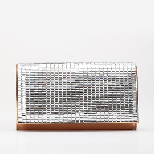 Lorena - Silver Horizontal Sequin Clutch