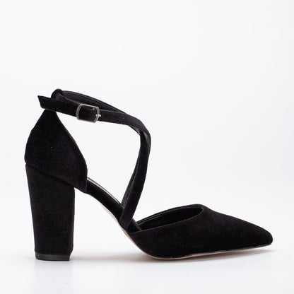 Sina - Black Velvet High Heels